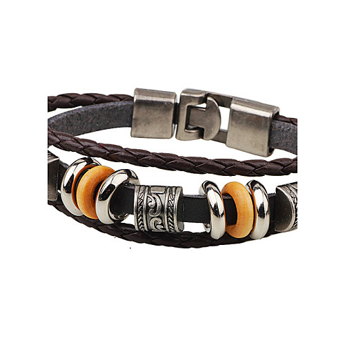Leather Bracelet woven Ladies Unique Design Vintage Party Work Leather Bracelet Jewelry Black / Brown For Party Gift Valentine
Leather Bracelet woven Ladies Unique Design Vintage Party Work Leather Bracelet Jewelry Black / Brown For Party Gift Valentine