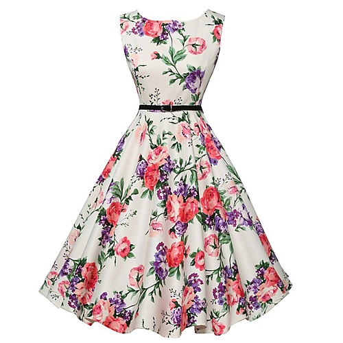 Women's A Line Dress Knee Length Dress White Sleeveless White Floral Print Summer Round Neck Vintage Going out Floral S M L XL XXL
Women's A Line Dress Knee Length Dress White Sleeveless White Floral Print Summer Round Neck Vintage Going out Floral S M L XL XXL