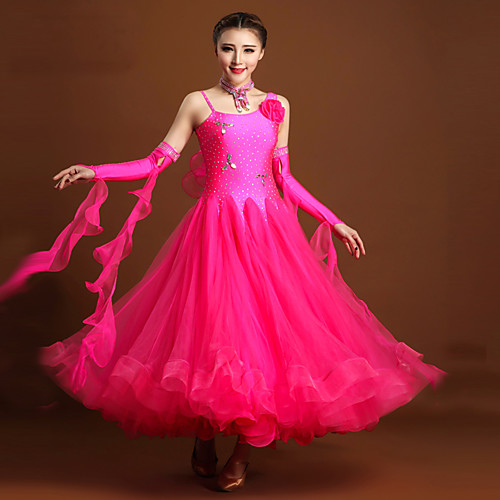 Ballroom Dance Dress Flower Crystals / Rhinestones Women's Performance Sleeveless Natural Tulle Spandex
Ballroom Dance Dress Flower Crystals / Rhinestones Women's Performance Sleeveless Natural Tulle Spandex