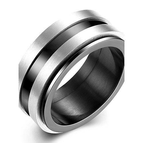

Band Ring Two tone Black Titanium Steel Tungsten Steel Basic Fashion Initial 7 8 9 10 / Men's