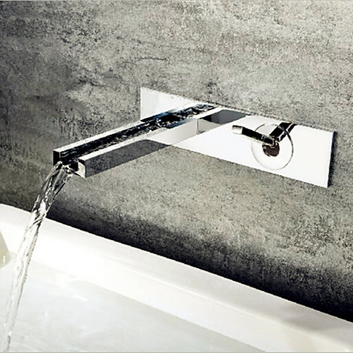 Bathroom Sink Faucet - Waterfall Chrome Wall Mounted Single Handle Two HolesBath Taps
Bathroom Sink Faucet - Waterfall Chrome Wall Mounted Single Handle Two HolesBath Taps