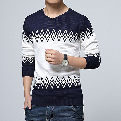 Men's Color Block Pullover Cotton Long Sleeve Regular Sweater Cardigans Wine Black Dark Blue / Weekend
Men's Color Block Pullover Cotton Long Sleeve Regular Sweater Cardigans Wine Black Dark Blue / Weekend