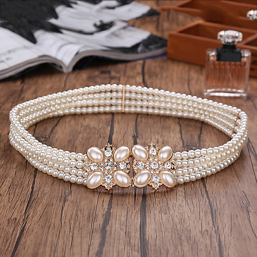 Bead / Elastic Wedding / Party / Evening Sash With Imitation Pearl Women's Sashes
Bead / Elastic Wedding / Party / Evening Sash With Imitation Pearl Women's Sashes