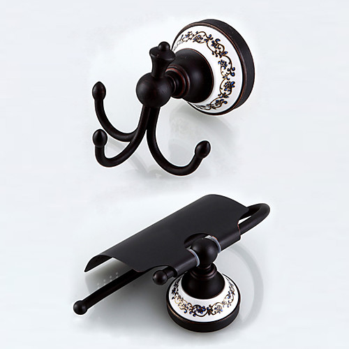 Bathroom Accessory Set Antique Brass 2pcs - Hotel bath Toilet Paper Holders / Robe Hook
Bathroom Accessory Set Antique Brass 2pcs - Hotel bath Toilet Paper Holders / Robe Hook