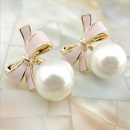 Women's Stud Earrings Drop Earrings Bowknot Ladies Fashion Pearl Earrings Jewelry Black / Blue / Pink For Daily Casual
Women's Stud Earrings Drop Earrings Bowknot Ladies Fashion Pearl Earrings Jewelry Black / Blue / Pink For Daily Casual