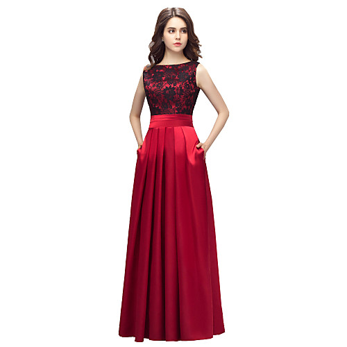 A-Line Elegant Prom Formal Evening Dress Boat Neck Sleeveless Floor Length Charmeuse with Pleats Lace Insert 2021
A-Line Elegant Prom Formal Evening Dress Boat Neck Sleeveless Floor Length Charmeuse with Pleats Lace Insert 2021