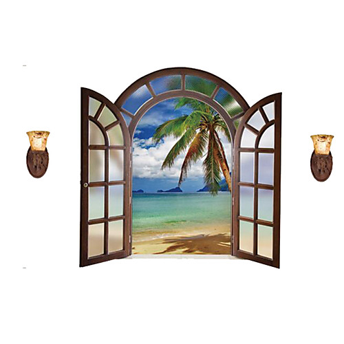 European Landscape Fake Window Wall Decals Coconut Tree Decals Landscape Stickers Nursery Children's Room for Home Decor 65100cm
European Landscape Fake Window Wall Decals Coconut Tree Decals Landscape Stickers Nursery Children's Room for Home Decor 65100cm