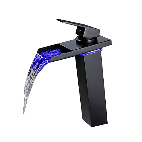 Modern Matte Black Bathroom Sink Faucet - LED Light Centerset Single Handle One HoleBath Taps
Modern Matte Black Bathroom Sink Faucet - LED Light Centerset Single Handle One HoleBath Taps