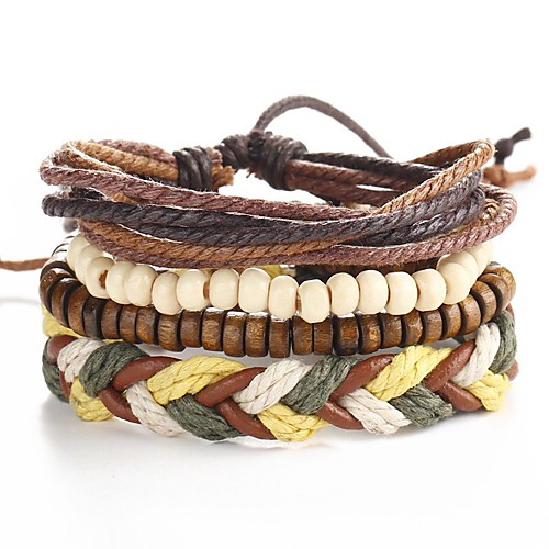 4pcs Men's Leather Bracelet Rope Beads Twisted Weave Ladies Punk Leather Bracelet Jewelry Brown For
4pcs Men's Leather Bracelet Rope Beads Twisted Weave Ladies Punk Leather Bracelet Jewelry Brown For