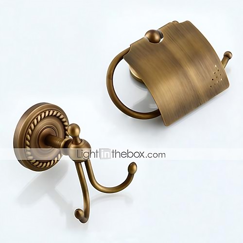 2 Pcs Bathroom Hardware Bath Accessory Set-Toilet Paper Holders,Robe Hook-Antique Brass Wall Mounted
2 Pcs Bathroom Hardware Bath Accessory Set-Toilet Paper Holders,Robe Hook-Antique Brass Wall Mounted