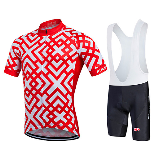 Fastcute Men's Short Sleeve Cycling Jersey with Bib Shorts Bike Bib Shorts Jersey Bib Tights Breathable Quick Dry Sweat-wicking Sports Polyester Patterned Mountain Bike MTB Road Bike Cycling Clothing
Fastcute Men's Short Sleeve Cycling Jersey with Bib Shorts Bike Bib Shorts Jersey Bib Tights Breathable Quick Dry Sweat-wicking Sports Polyester Patterned Mountain Bike MTB Road Bike Cycling Clothing