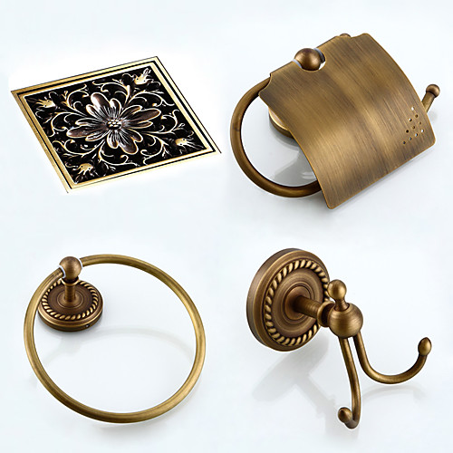 Bathroom Accessory Set Antique Brass 3pcs - Hotel bath Toilet Paper Holders / Robe Hook / tower ring
Bathroom Accessory Set Antique Brass 3pcs - Hotel bath Toilet Paper Holders / Robe Hook / tower ring