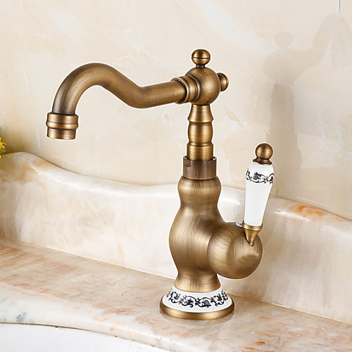 Bathroom Sink Faucet - Standard Vintage Antique Brass Centerset Single Handle One HoleBath Taps
Bathroom Sink Faucet - Standard Vintage Antique Brass Centerset Single Handle One HoleBath Taps
