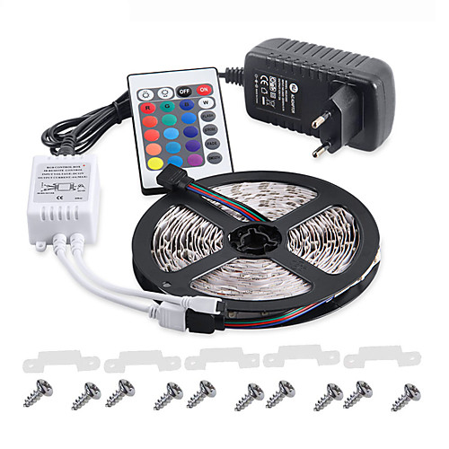 

KWB 5m Light Sets LED Light Strips RGB Tiktok Lights 300 LEDs 3528 SMD 8mm Remote Control RC Cuttable Dimmable 100-240 V IP65 Waterproof Linkable Suitable for Vehicles Self-adhesive