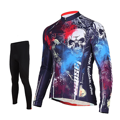 TASDAN Men's Long Sleeve Cycling Jersey with Tights Winter Nylon Elastane Polyester Black Skull Bike Pants / Trousers Jersey Tights Breathable 3D Pad Quick Dry Reflective Strips Back Pocket Sports
TASDAN Men's Long Sleeve Cycling Jersey with Tights Winter Nylon Elastane Polyester Black Skull Bike Pants / Trousers Jersey Tights Breathable 3D Pad Quick Dry Reflective Strips Back Pocket Sports