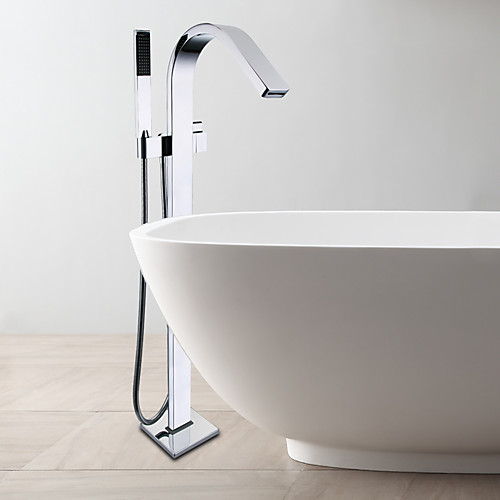 Bathtub Faucet - Contemporary Chrome Floor Mounted Ceramic Valve Bath Shower Mixer Taps / Single Handle One Hole
Bathtub Faucet - Contemporary Chrome Floor Mounted Ceramic Valve Bath Shower Mixer Taps / Single Handle One Hole