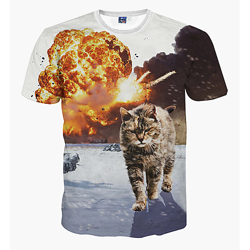 Men's Graphic Animal Cat Print Slim T-shirt Daily Sports Formal White / Short Sleeve
Men's Graphic Animal Cat Print Slim T-shirt Daily Sports Formal White / Short Sleeve