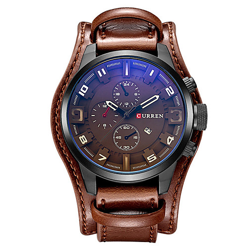 CURREN Men's Sport Watch Military Watch Wrist Watch Quartz Leather Black / Brown 30 m Calendar / date / day Cool Analog Luxury Vintage Casual Fashion - Brown Red White / Brown Two Years Battery Life
CURREN Men's Sport Watch Military Watch Wrist Watch Quartz Leather Black / Brown 30 m Calendar / date / day Cool Analog Luxury Vintage Casual Fashion - Brown Red White / Brown Two Years Battery Life