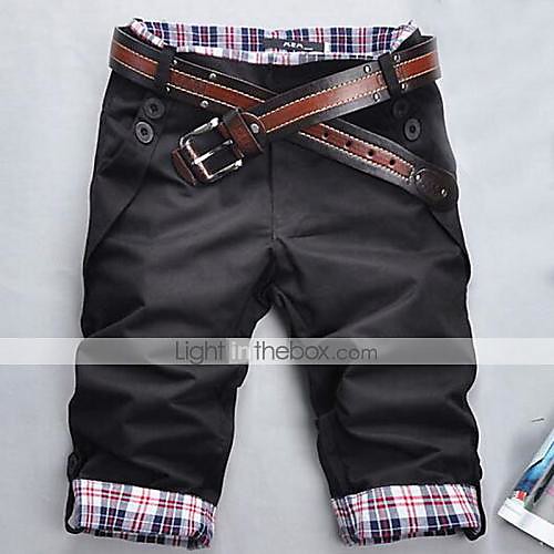 Men's Basic Slim Daily Straight Shorts Pants Plaid Knee Length Black Khaki Gray
Men's Basic Slim Daily Straight Shorts Pants Plaid Knee Length Black Khaki Gray