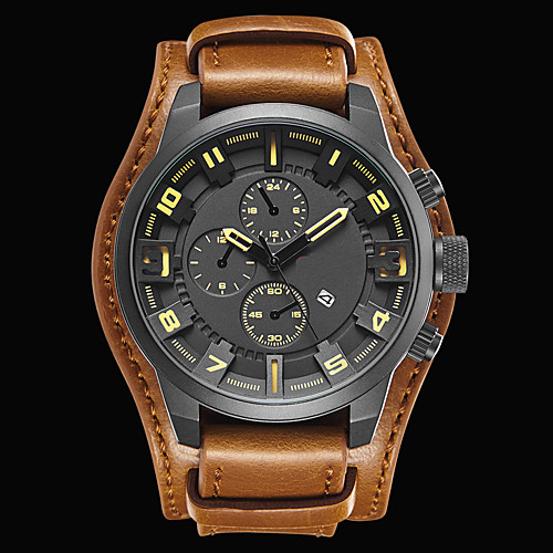 Men's Sport Watch Fashion Watch Dress Watch Quartz Japanese Quartz Genuine Leather Black / Brown 30 m Water Resistant / Waterproof Calendar / date / day Cool Analog Charm Luxury Classic Vintage Casual
Men's Sport Watch Fashion Watch Dress Watch Quartz Japanese Quartz Genuine Leather Black / Brown 30 m Water Resistant / Waterproof Calendar / date / day Cool Analog Charm Luxury Classic Vintage Casual