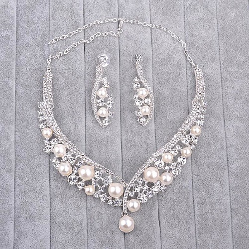 Women's Imitation Pearl / Rhinestone Jewelry Set - Include Silver For Wedding
Women's Imitation Pearl / Rhinestone Jewelry Set - Include Silver For Wedding