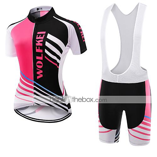 WOLFKEI Women's Short Sleeve Cycling Jersey with Bib Shorts Black / Pink Plus Size Bike Clothing Suit Breathable Quick Dry Back Pocket Sweat-wicking Sports Coolmax Mesh Silicon Classic Road Bike
WOLFKEI Women's Short Sleeve Cycling Jersey with Bib Shorts Black / Pink Plus Size Bike Clothing Suit Breathable Quick Dry Back Pocket Sweat-wicking Sports Coolmax Mesh Silicon Classic Road Bike