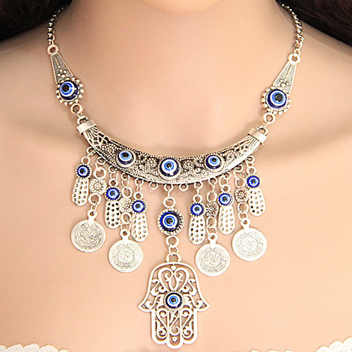 Women's Pendant Necklace Statement Necklace Tassel Coin Ladies Tassel European Fashion Alloy Silver Hamsa Hand Necklace Jewelry For Party
Women's Pendant Necklace Statement Necklace Tassel Coin Ladies Tassel European Fashion Alloy Silver Hamsa Hand Necklace Jewelry For Party