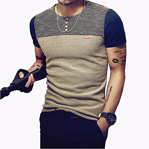 Men's T shirt Graphic Color Block Patchwork Short Sleeve Daily Tops Red Navy Blue
Men's T shirt Graphic Color Block Patchwork Short Sleeve Daily Tops Red Navy Blue