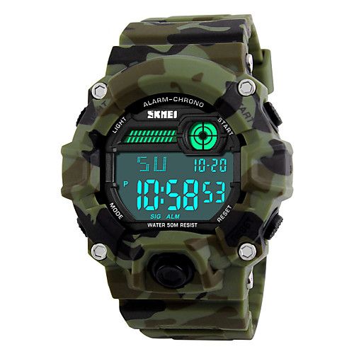 SKMEI Men's Sport Watch Military Watch Wrist Watch Digital Quilted PU Leather Multi-Colored 30 m Water Resistant / Waterproof Alarm Calendar / date / day Digital Camouflage Green Two Years Battery
SKMEI Men's Sport Watch Military Watch Wrist Watch Digital Quilted PU Leather Multi-Colored 30 m Water Resistant / Waterproof Alarm Calendar / date / day Digital Camouflage Green Two Years Battery