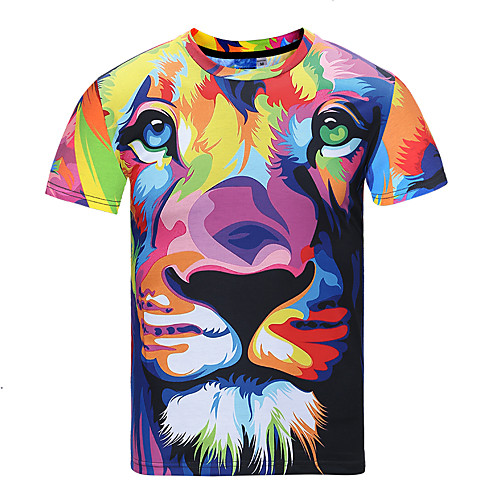Men's T shirt Animal Print Short Sleeve Party Tops Streetwear Punk & Gothic Rainbow
Men's T shirt Animal Print Short Sleeve Party Tops Streetwear Punk & Gothic Rainbow