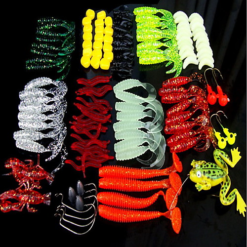 129 pcs Soft Bait Fishing Lures Soft Bait Multifunction Sinking Bass Trout Pike Bait Casting General Fishing Soft Plastic PE
129 pcs Soft Bait Fishing Lures Soft Bait Multifunction Sinking Bass Trout Pike Bait Casting General Fishing Soft Plastic PE
