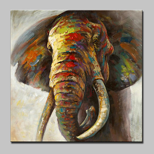 

Mintura Hand Painted Colorful Elephant Animal Oil Paintings On Canvas Modern Abstract Wall Art Picture For Living Room Home Decoration Ready To Hang