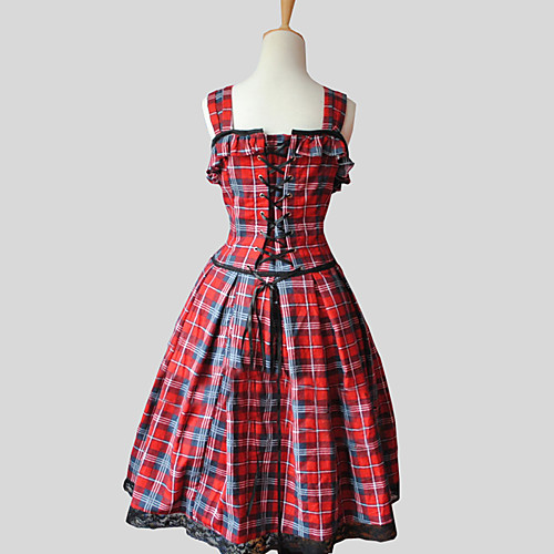 Princess Sweet Lolita Vacation Dress Dress Women's Girls' Cotton Japanese Cosplay Costumes Red Plaid Sleeveless Knee Length
Princess Sweet Lolita Vacation Dress Dress Women's Girls' Cotton Japanese Cosplay Costumes Red Plaid Sleeveless Knee Length