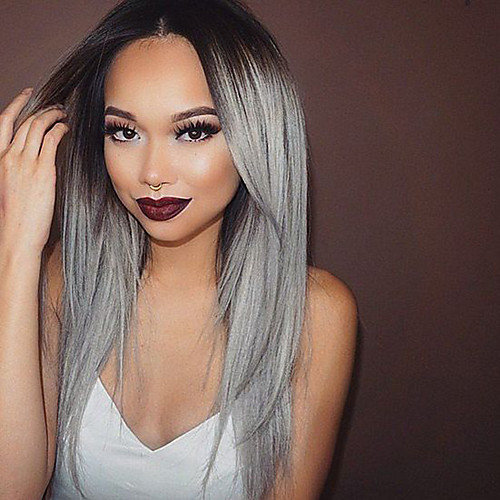 Synthetic Lace Front Wig Straight Straight Lace Front Wig Black / Grey Synthetic Hair Women's Natural Hairline Gray
Synthetic Lace Front Wig Straight Straight Lace Front Wig Black / Grey Synthetic Hair Women's Natural Hairline Gray
