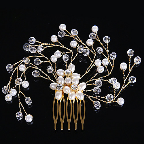 Pearl / Crystal Hair Combs / Headwear with Floral 1pc Wedding / Special Occasion Headpiece
Pearl / Crystal Hair Combs / Headwear with Floral 1pc Wedding / Special Occasion Headpiece