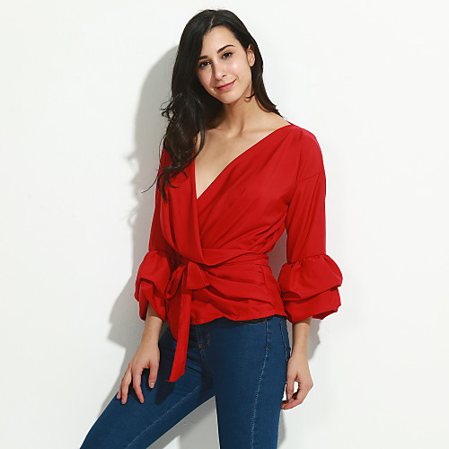 Women's Shirt Striped Solid Colored Daily Tops Streetwear Wine White Light Blue
Women's Shirt Striped Solid Colored Daily Tops Streetwear Wine White Light Blue