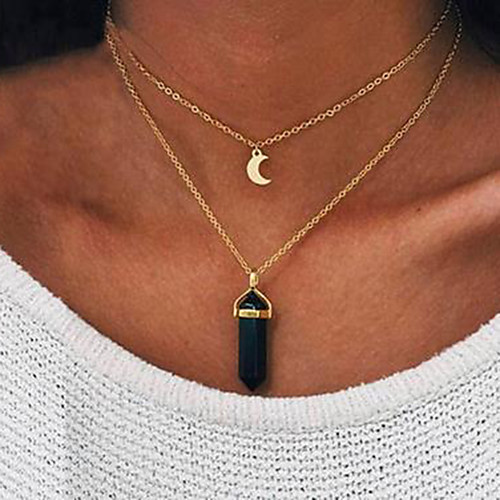 Women's Synthetic Amethyst Pendant Necklace Double Crescent Moon Ladies Personalized Geometric Unique Design Synthetic Gemstones Obsidian Turquoise Green Blue Cold White Necklace Jewelry For
Women's Synthetic Amethyst Pendant Necklace Double Crescent Moon Ladies Personalized Geometric Unique Design Synthetic Gemstones Obsidian Turquoise Green Blue Cold White Necklace Jewelry For