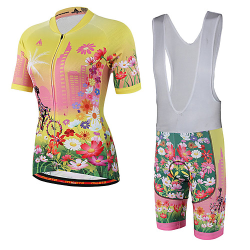 Miloto Men's Women's Short Sleeve Cycling Jersey with Bib Shorts White Black Rainbow Bike Jersey Bib Tights Padded Shorts / Chamois Breathable 3D Pad Quick Dry Reflective Strips Back Pocket Sports
Miloto Men's Women's Short Sleeve Cycling Jersey with Bib Shorts White Black Rainbow Bike Jersey Bib Tights Padded Shorts / Chamois Breathable 3D Pad Quick Dry Reflective Strips Back Pocket Sports