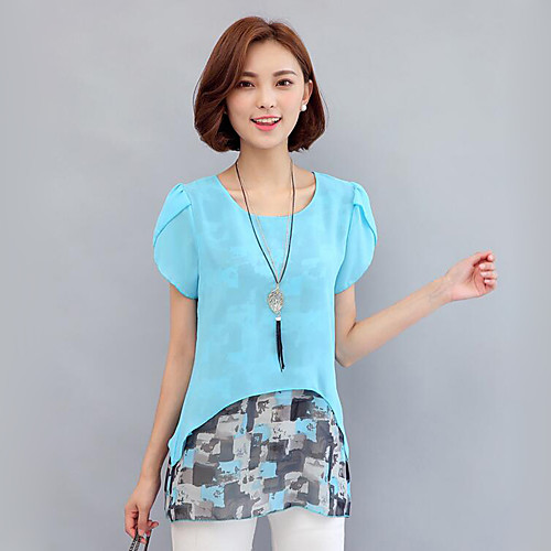 Women's Blouse Solid Colored Short Sleeve Daily Tops Streetwear Blushing Pink Royal Blue Gray
Women's Blouse Solid Colored Short Sleeve Daily Tops Streetwear Blushing Pink Royal Blue Gray