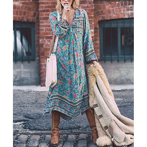 Women's Swing Dress Midi Dress Light Blue Blue Floral Print Spring Deep V Boho Boho Bohemia Beach S M L XL XXL 3XL 4XL 5XL / Plus Size
Women's Swing Dress Midi Dress Light Blue Blue Floral Print Spring Deep V Boho Boho Bohemia Beach S M L XL XXL 3XL 4XL 5XL / Plus Size