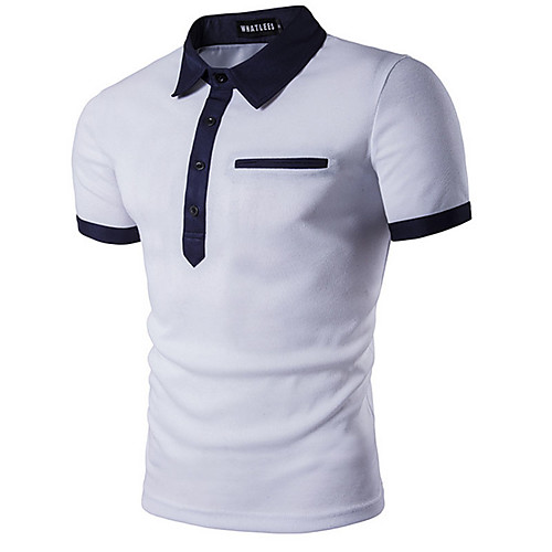 Men's Polo Solid Colored Short Sleeve Daily Tops Cotton White Black Light Blue
Men's Polo Solid Colored Short Sleeve Daily Tops Cotton White Black Light Blue