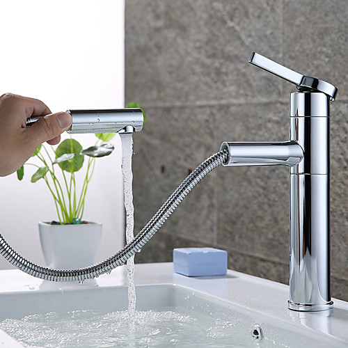 Art Deco/Retro Centerset Pullout Spray Rotatable Ceramic Valve Single Handle One Hole Chrome, Bathroom Sink Faucet
Art Deco/Retro Centerset Pullout Spray Rotatable Ceramic Valve Single Handle One Hole Chrome, Bathroom Sink Faucet