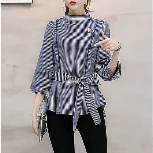 Women's Shirt Striped Formal Tops Streetwear Sophisticated Black Blue
Women's Shirt Striped Formal Tops Streetwear Sophisticated Black Blue
