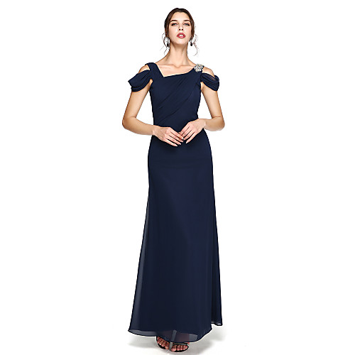 Sheath / Column Open Back Prom Formal Evening Dress Straps Sleeveless Floor Length Chiffon with Pleats Beading Side Draping 2021
Sheath / Column Open Back Prom Formal Evening Dress Straps Sleeveless Floor Length Chiffon with Pleats Beading Side Draping 2021