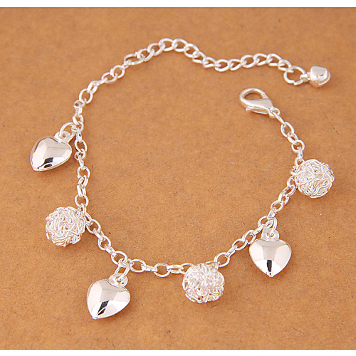 Women's Charm Bracelet Heart Ladies Fashion Alloy Bracelet Jewelry Silver For Party
Women's Charm Bracelet Heart Ladies Fashion Alloy Bracelet Jewelry Silver For Party