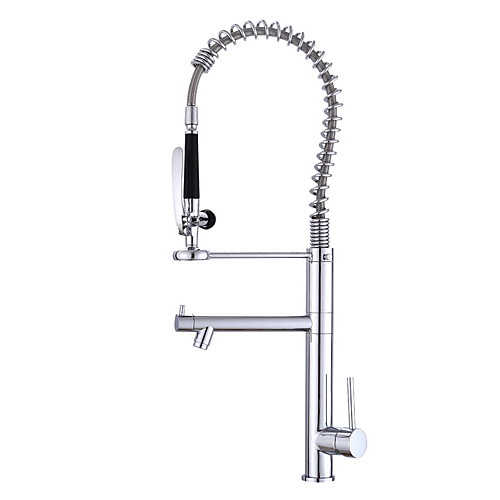 Kitchen faucet - Single Handle One Hole Chrome Pull-out / Pull-down Vessel Contemporary Kitchen Taps
Kitchen faucet - Single Handle One Hole Chrome Pull-out / Pull-down Vessel Contemporary Kitchen Taps