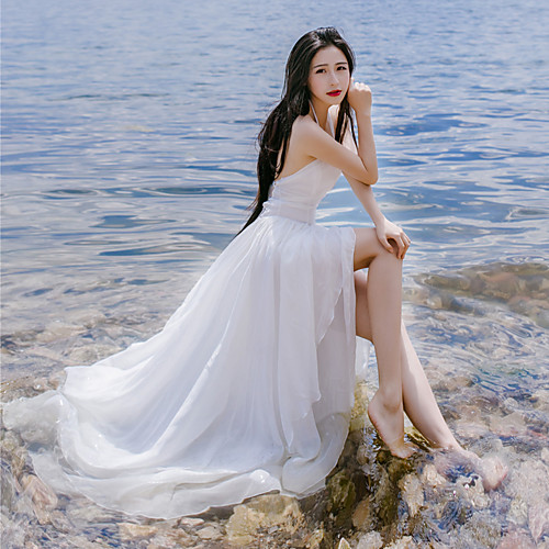 Women's Swing Dress Maxi long Dress White Sleeveless Solid Color Summer Chic & Modern Backless S M L
Women's Swing Dress Maxi long Dress White Sleeveless Solid Color Summer Chic & Modern Backless S M L