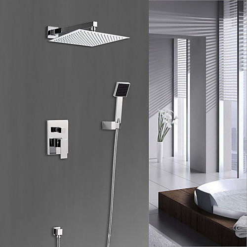 Shower Set Set - Rainfall Modern Chrome Wall Mounted Ceramic Valve Bath Shower Mixer Taps / Brass / Single Handle Four Holes
Shower Set Set - Rainfall Modern Chrome Wall Mounted Ceramic Valve Bath Shower Mixer Taps / Brass / Single Handle Four Holes