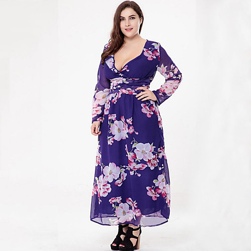 Women's Chiffon Dress Maxi long Dress Blue Long Sleeve Floral Print Summer V Neck Boho Cotton Floral XL XXL 3XL 4XL 5XL 6XL / Plus Size
Women's Chiffon Dress Maxi long Dress Blue Long Sleeve Floral Print Summer V Neck Boho Cotton Floral XL XXL 3XL 4XL 5XL 6XL / Plus Size