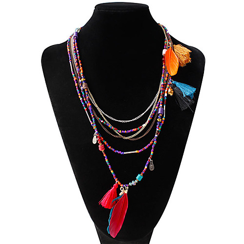 Women's Statement Necklace Long Necklace Bib Pom Pom Ladies Unique Design Bohemian Boho Feather Alloy Rainbow Light Blue Dark Green Necklace Jewelry For Party Daily Casual
Women's Statement Necklace Long Necklace Bib Pom Pom Ladies Unique Design Bohemian Boho Feather Alloy Rainbow Light Blue Dark Green Necklace Jewelry For Party Daily Casual